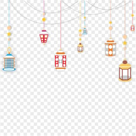 Colorful Hanging Vector Ramadan Lantern Decoration