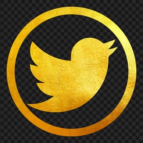 HD Gold Round Twitter Icon PNG