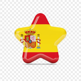 Glossy Spain Flag Star Icon PNG