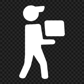HD Delivery Man White Stick Character Icon PNG