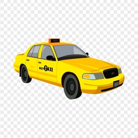 HD NCY Yellow Taxi Cab Cartoon Vector PNG