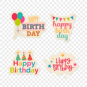 HD Set Of Happy Birthday Vector Logos PNG