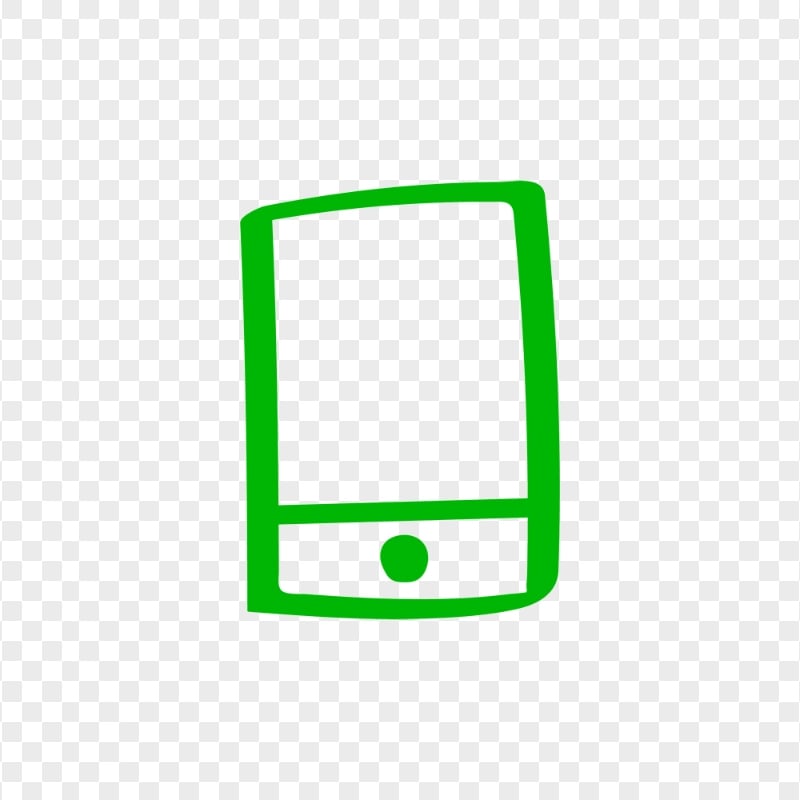 HD Green Hand Draw Smartphone Icon Transparent PNG