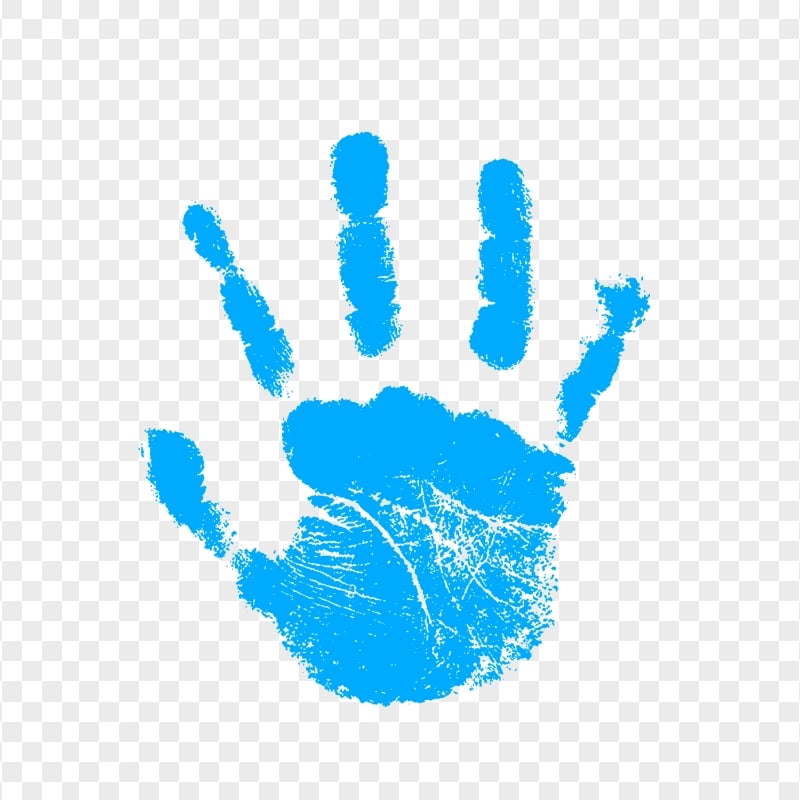 HD Realistic Blue Right Hand Print PNG