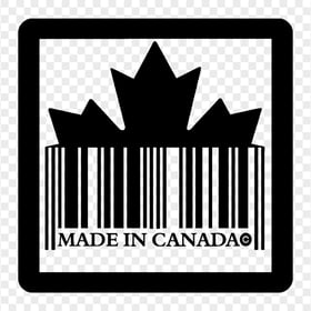 FREE Made In Canada Black Square Sign Label PNG