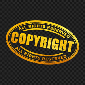 HD Gold Copyright All Rights Reserved Stamp PNG