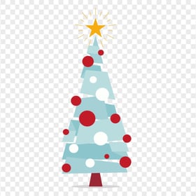 HD Flat Vector Christmas Tree Icon PNG