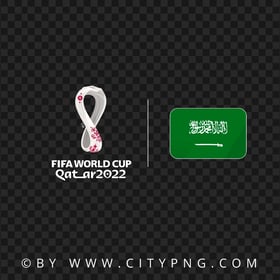 Saudi Arabia Flag With Qatar 2022 World Cup Logo PNG