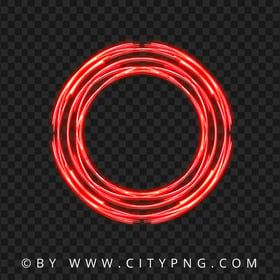 Red Glowing Light Neon Lines Circle PNG Image