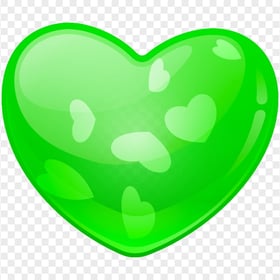 HD Green Beautiful Glossy Heart Love Valentine Day PNG