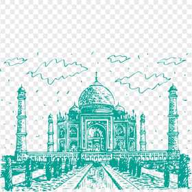 Drawing Sketch Taj Mahal Mosque India Masjid Shape