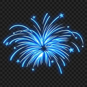 Blue Glowing Fireworks HD PNG