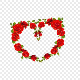Valentine Love Floral Heart Frame PNG Image