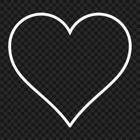 HD White Outline Heart PNG