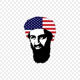 Osama Bin Laden Face Silhouette With Us Flag