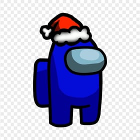 HD Blue Among Us Crewmate Character With Santa Hat PNG