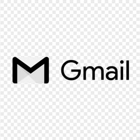 Black Gmail Text Logo With Envelope Icon