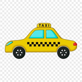 HD Cartoon Clipart Side View Taxi Cab Car PNG