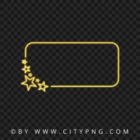 Glowing Stars Neon Yellow Frame FREE PNG