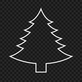 HD Simple White Outline Christmas Tree Palm PNG