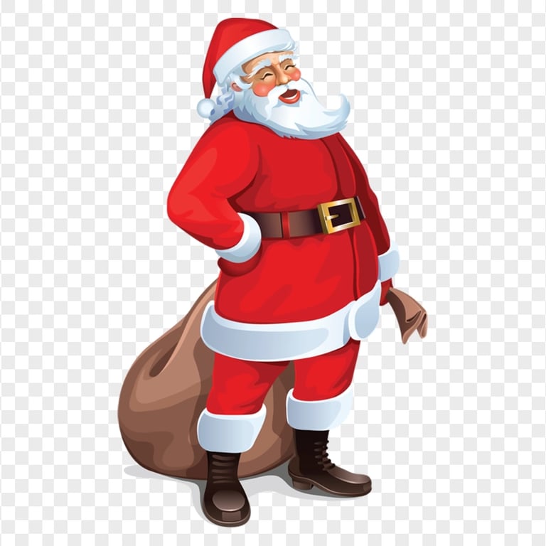 Santa Standing & Smiling Character Illustration