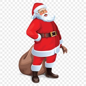 Santa Standing & Smiling Character Illustration