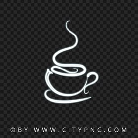 HD PNG White Neon Light Coffee Mug Cup