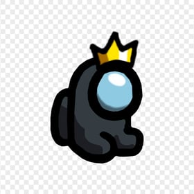 HD Black Among Us Mini Crewmate Baby With Crown Hat PNG