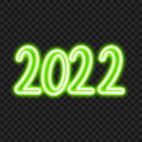 Transparent HD 2022 Green Neon Text Logo