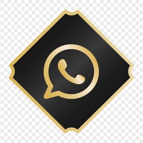 HD Premium Luxury Black & Gold Golden Whatsapp Icon PNG