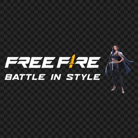 HD PNG Free Fire Luna Character With FF Logo