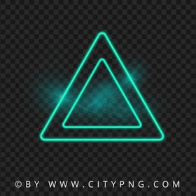 Neon Blue Green Double Triangle With Flare Effect PNG