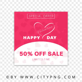 HD PNG Happy Valentine's Day Sale Banner Template