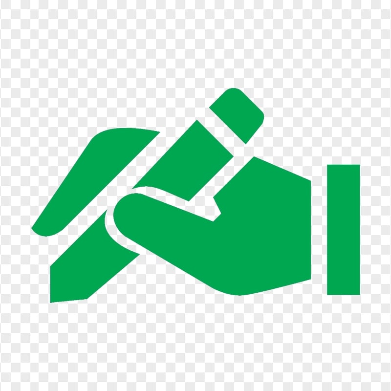 HD Green Pencil on Hand Icon PNG