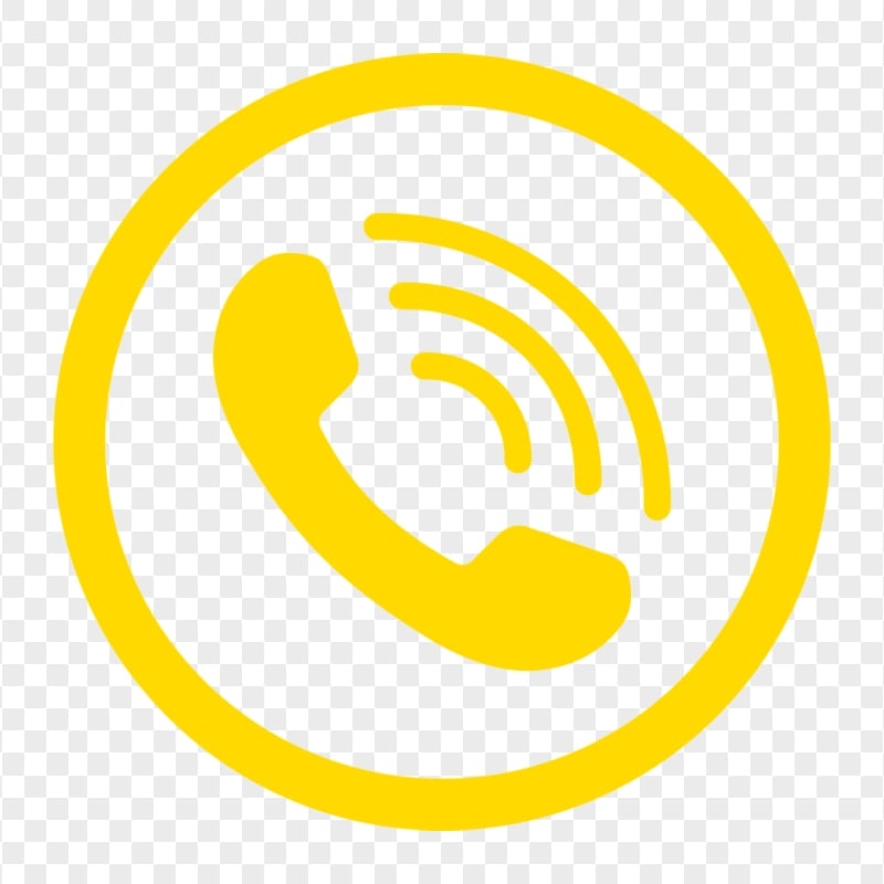 HD Round Circle Yellow Phone Icon PNG