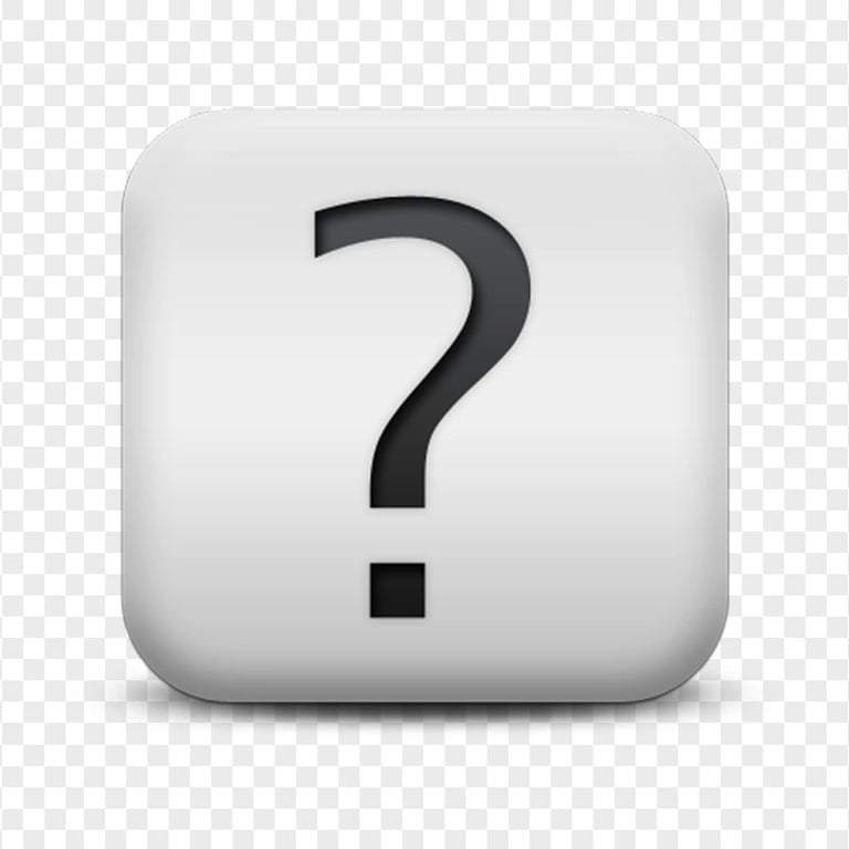 Black & White Square Question Mark Button Icon PNG Citypng