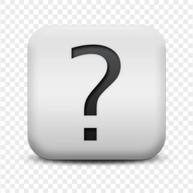Black & White Square Question Mark Button Icon PNG
