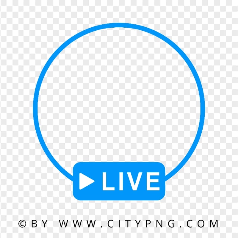 Live Blue Circle Logo Sign With Play Icon PNG IMG