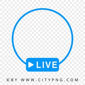 Live Blue Circle Logo Sign With Play Icon PNG IMG