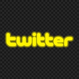 HD Twitter Yellow Neon Logo PNG