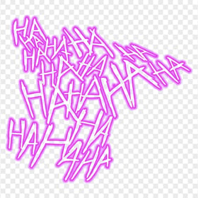 HD Haha Joker Laugh Purple Text Neon Style PNG