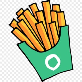 Green Clipart French Fries Cup PNG
