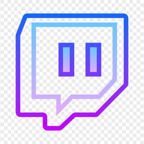 HD Beautiful Twitch Gradient Purple To Blue Outline Icon PNG 