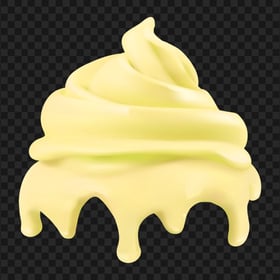 Transparent Yellow Ice Cream Whipped Cream