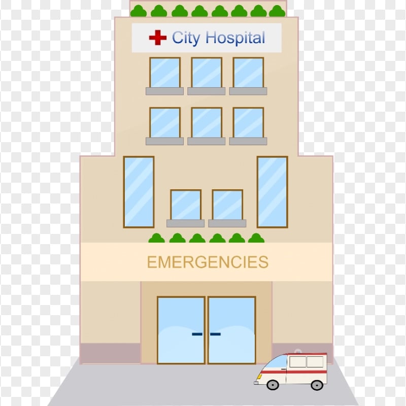 City Hospital Emergencies Ambulance Vector Icon