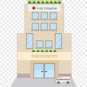 City Hospital Emergencies Ambulance Vector Icon