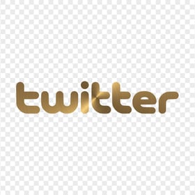 HD Twitter Golden Metal Text Logo PNG