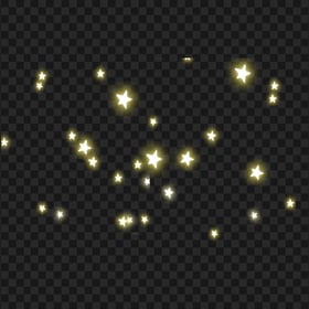 Yellow Floating Shining Stars Transparent Background