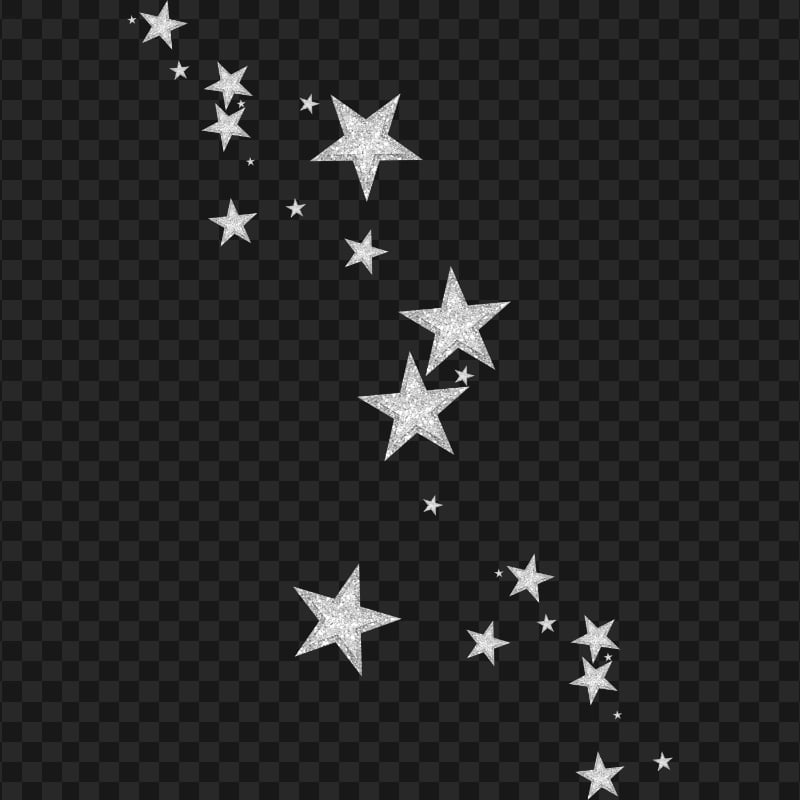Silver Glitter Christmas Holiday Falling Stars PNG