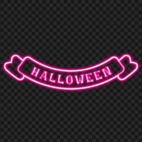 Pink Halloween Neon Ribbon Banner Logo